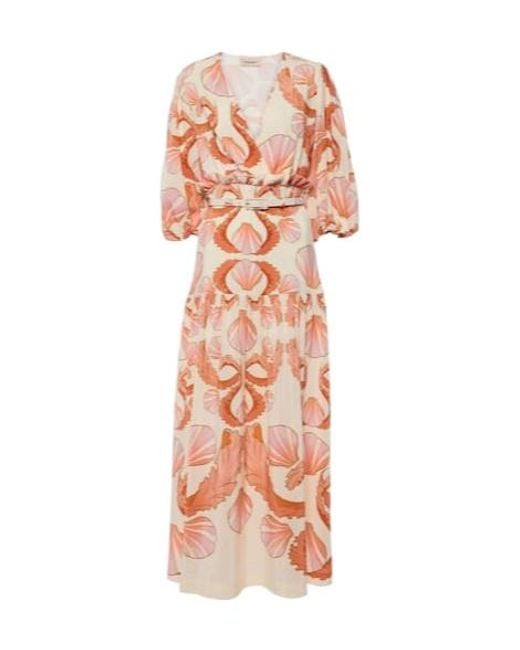 Adriana Degreas Pink Seashell Silk Maxi Dress