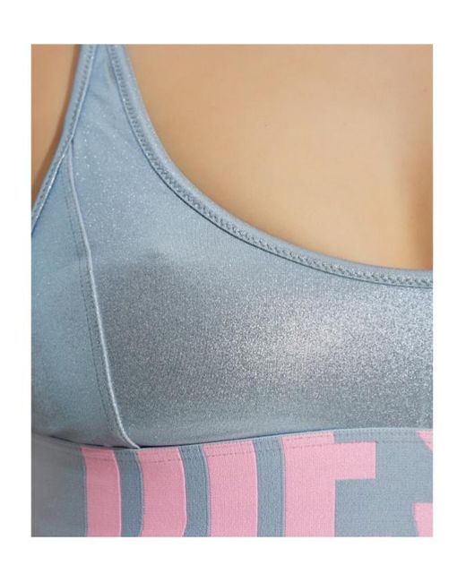 DIESEL Blue Zaira-D-Pop Metallic Racerback Bikini Top
