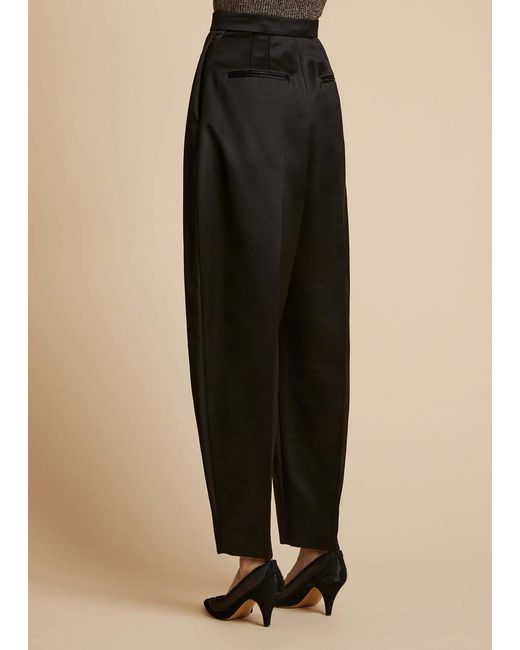Khaite Black Front Pleated Trousers