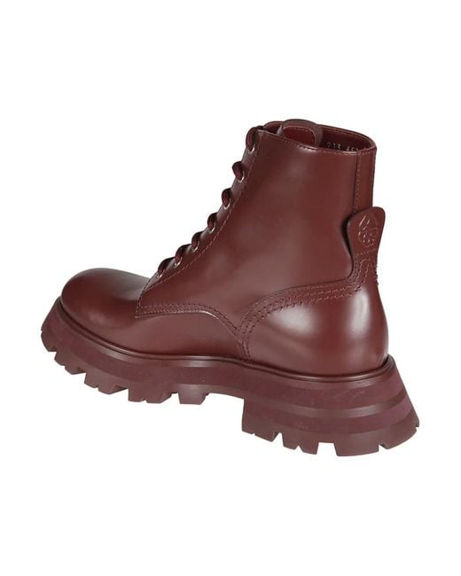 McQueen Purple Tread Slick Ankle Boots