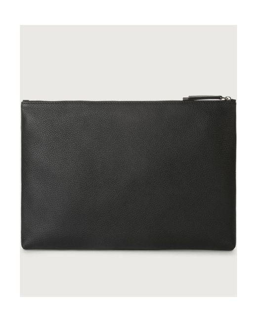 Orciani Black Logo Lettering Zipped Document Holder for men