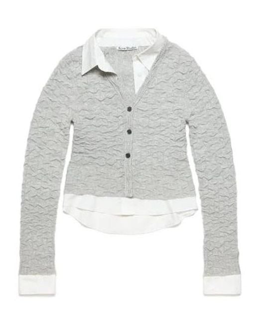 Acne White Layered Cardigan