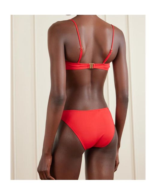 Nili Lotan Red Embellished Bikini Top