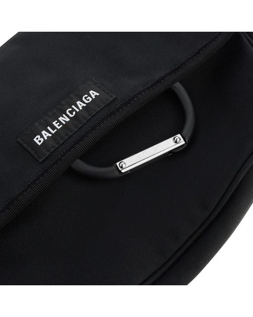Balenciaga Black Small Explorer Flap Messenger Bag for men