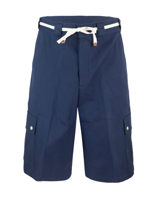 Drole de Monsieur Blue Drôle De Monsieur Le Short Workwear Chevron Shorts for men