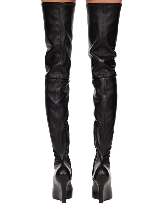 Givenchy Black Pointed Tote Thigh Boots