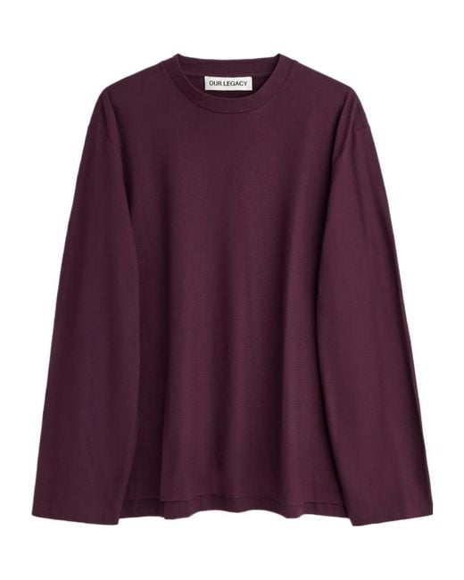 Our Legacy Purple Damson High Twist Jersey T-Shirt for men