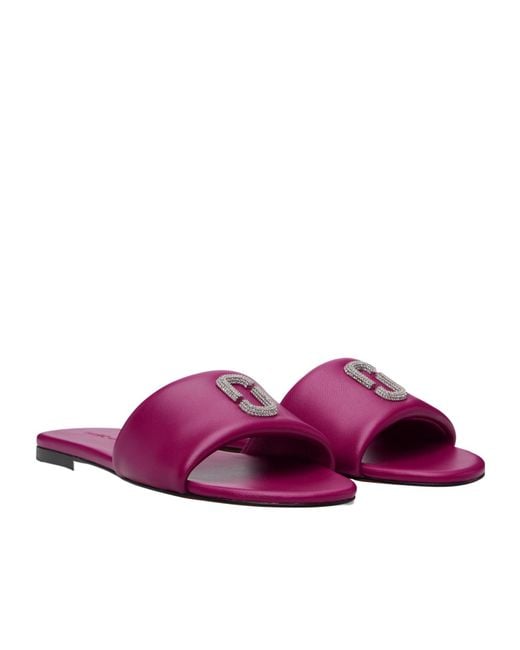 Marc Jacobs Purple Logo Flat Sandals
