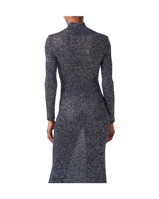 Balenciaga Blue Sequin Knit Maxi Dress