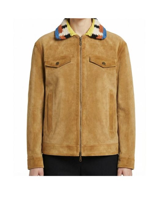 Etro Brown Crocheted Collar Jacket