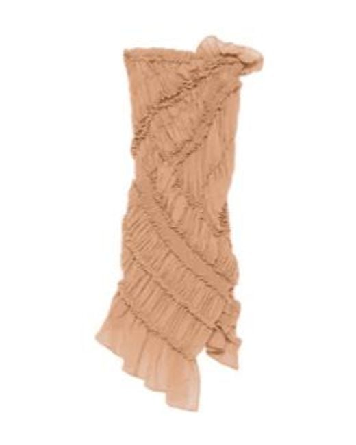 Magda Butrym Natural Midi Skirt With Ruffle Trim