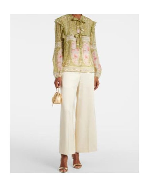 Giambattista Valli Yellow Printed Silk Georgette Blouse