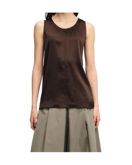 Panicale Brown Silk Top