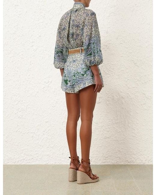 Zimmermann Green Belt-Loop Shorts