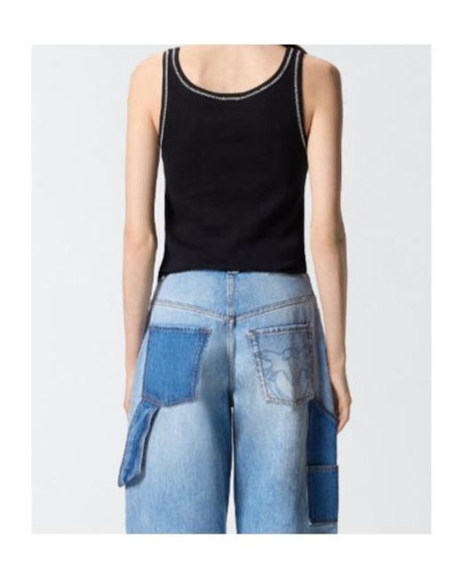 Pinko Black Logo-Detail Tank Top