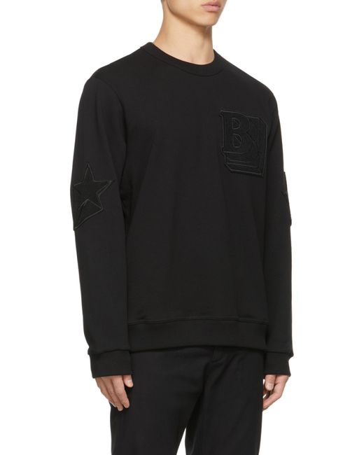 Burberry Black Letter-Graphic Cotton Sweatshirt for men