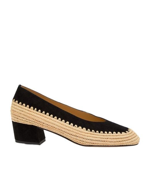 Gabriela Hearst Brown Raffia And Suede Pumps