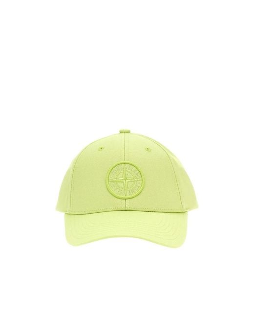 Stone Island Yellow Compass Cotton Cap for men