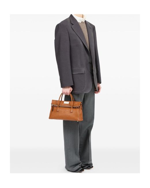 Maison Margiela Brown Numbers Motif 5Ac Tote Bag for men