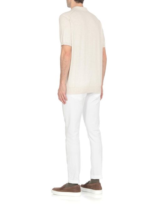 Dondup White Low-Rise Slim-Fit Jeans for men