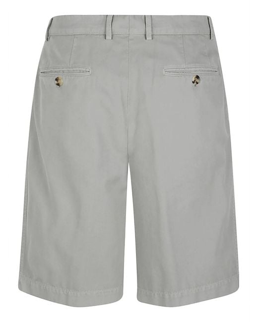 Brunello Cucinelli Gray Pleated Detail Shorts for men