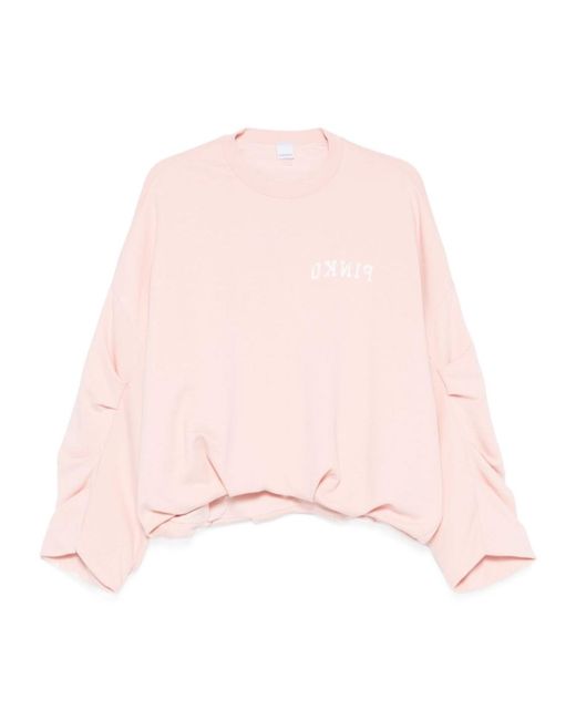 Pinko Pink Logo-Print Sweatshirt