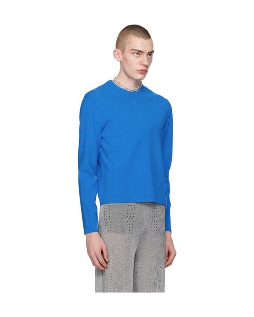 MARINE SERRE Blue Core Round-Neck Sweater for men