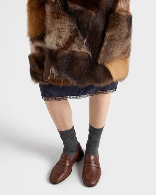 Prada Brown Patchwork Long Coat