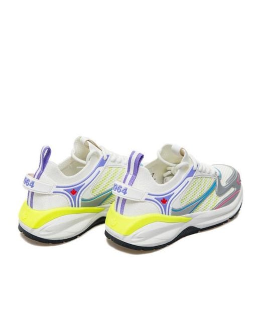 DSquared² White Dash Panelled Lace-Up Sneakers