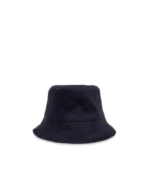 Moncler Blue Hat With Logo Patch for men
