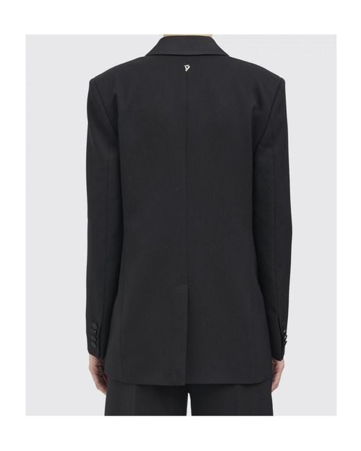 Dondup Black Double-Breasted Blazer