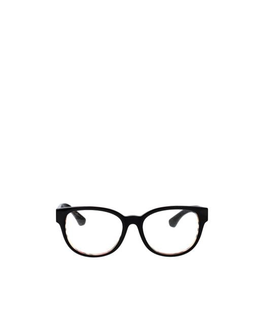 Burberry White Eyewear Round Frame Glasses