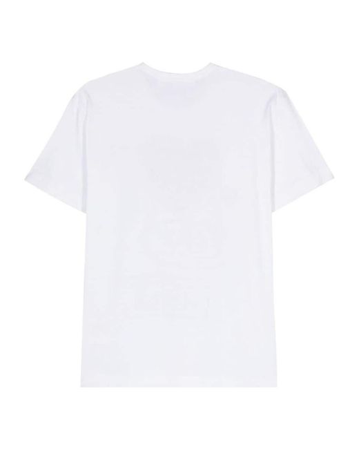 COMME DES GARÇONS PLAY White Comme Des Garçons Play Heart-Patch Crewneck T-Shirt for men