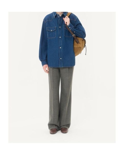 Valentino Blue Vgold Western Denim Shirt for men