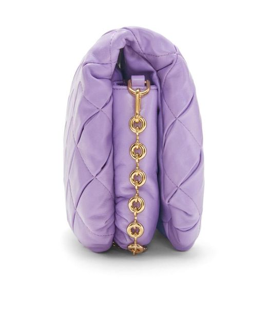 Loewe Purple Puffer Goya Woven Shoulder Bag