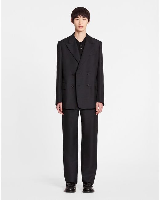 Lanvin Blue Double-Breasted Long-Sleeved Jacket for men