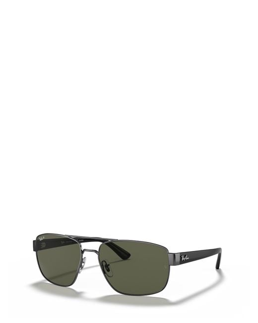 Ray-Ban Green Rb 3663 Rectangular Sunglasses for men