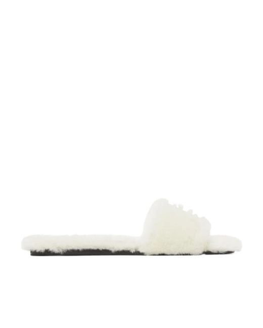 Givenchy White Logo Flat Slippers