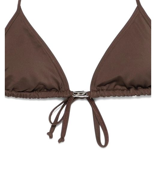 DIESEL Brown Logo Triangle Bikini Top