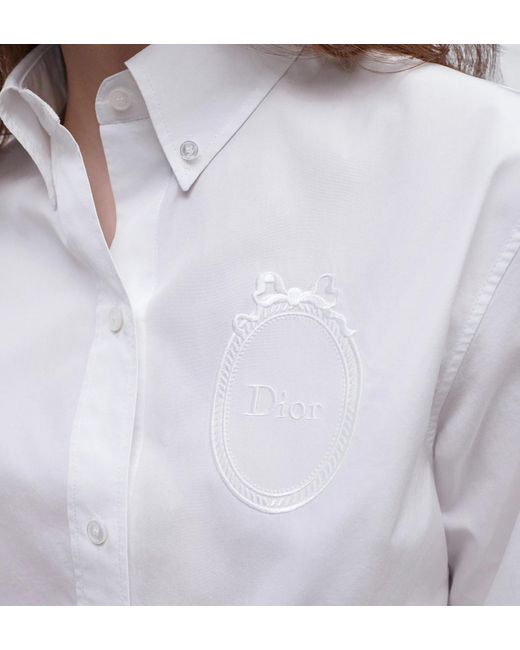 Dior Gray Embroidered Médaillon Blouse