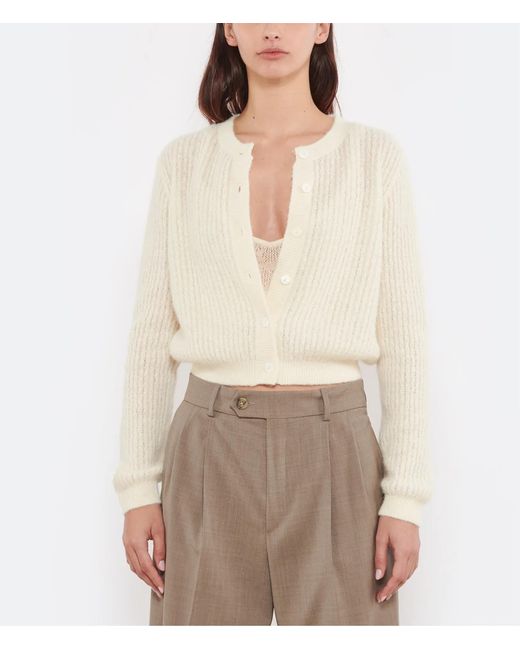 A.P.C. White Milo Cable-Knit Cardigan
