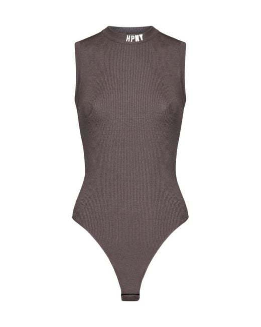 Heron Preston Gray Logo-Embroidered Bodysuit