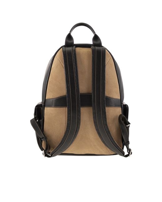 Brunello Cucinelli Black Travel Zip-Pocket Backpack for men