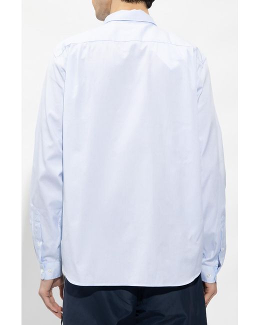 Lacoste Blue Logo Patch Regular Fit Shirt for men