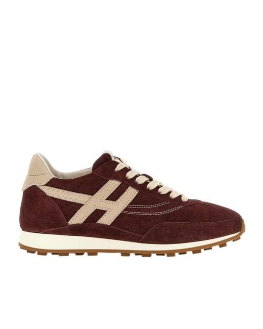 Hogan Brown H699 Logo-Patch Sneakers