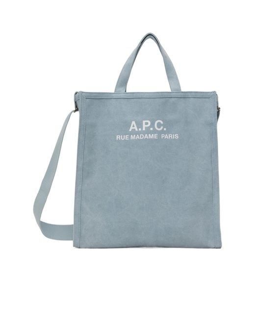 A.P.C. Blue Double Handle Shoulder Bag for men