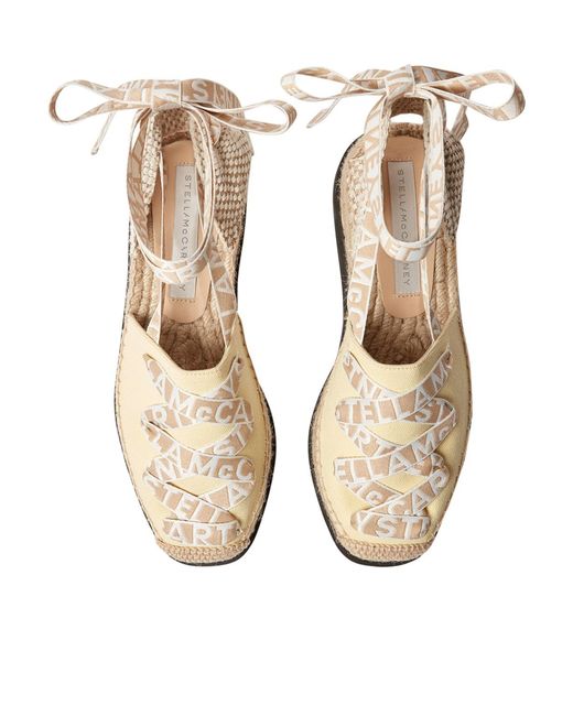 Stella McCartney Metallic Gaia Platform Strapped Espadrilles
