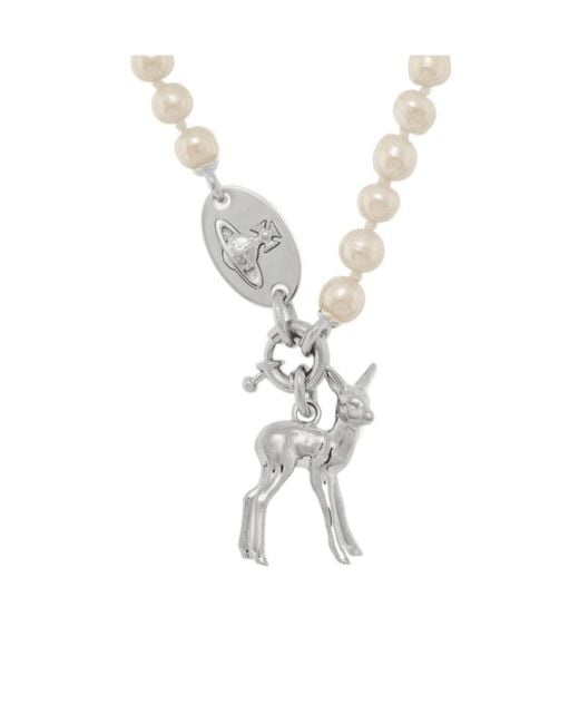 Vivienne Westwood White Monette Small Pearl Necklace