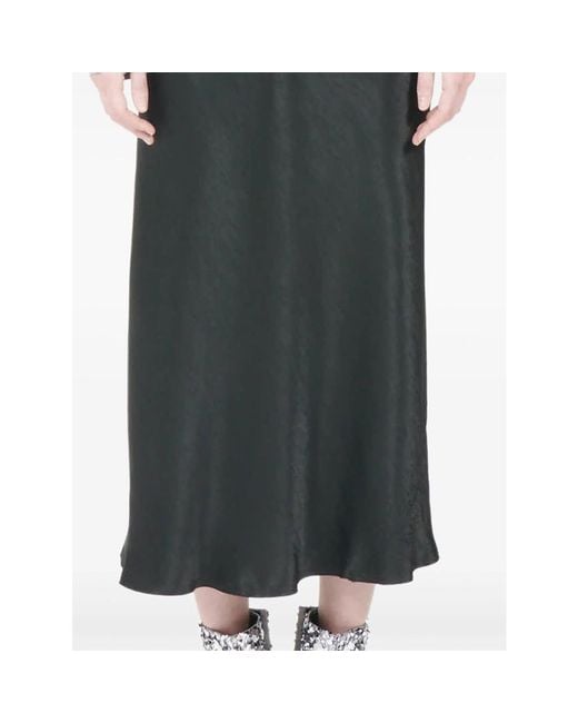 Maison Margiela Black Midi-Length Flared Hem Skirt