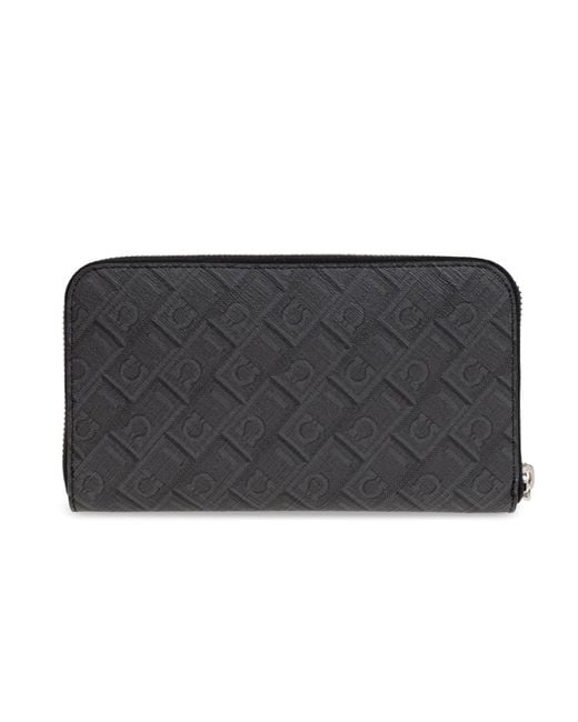Ferragamo Gray Ferragamo Monogram Logo Printed Wallet for men